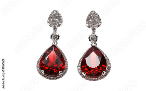 Ruby Earring isolated on transparent Background