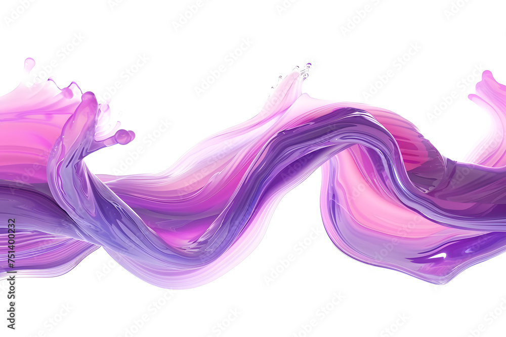 Purple and pink glossy liquid wave Isolated on white background Purple and pink glossy liquid wave Isolated on white background