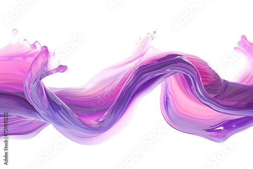 Purple and pink glossy liquid wave Isolated on white background