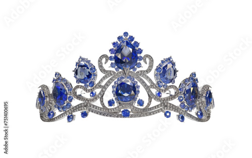 Crown of Sapphire Majesty isolated on transparent Background