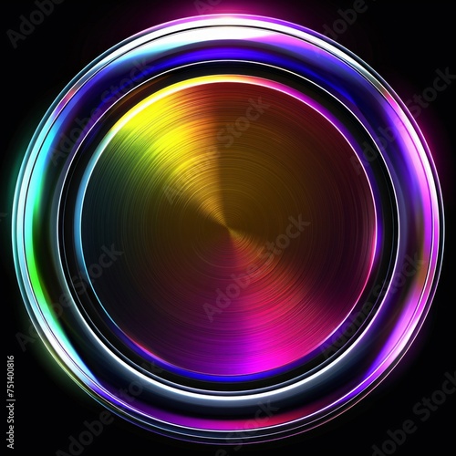 Futuristic Rainbow Circle Interface. Generative ai