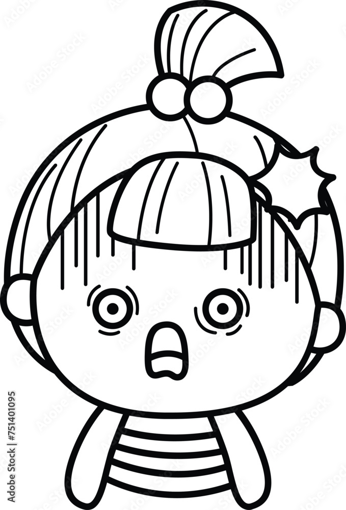 a vector of a girl fulll of many emotions in black and white coloring a vector of a girl fulll of many emotions in black and white coloring