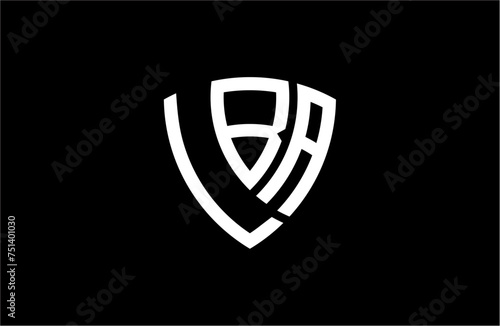 LBA creative letter shield logo design vector icon illustration photo