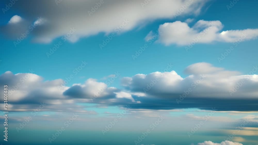 Blue sky with fluffy white clouds drifting gracefully in a mesmerizing time-lapse video.
Blue sky with fluffy white clouds drifting gracefully in a mesmerizing time-lapse video.
