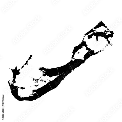 Bermuda map with administrative divisions. Vector illustration.