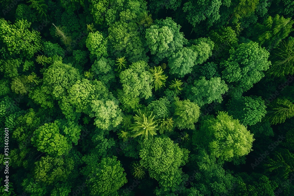 Aerial view of a lush green forest Aerial view of a lush green forest