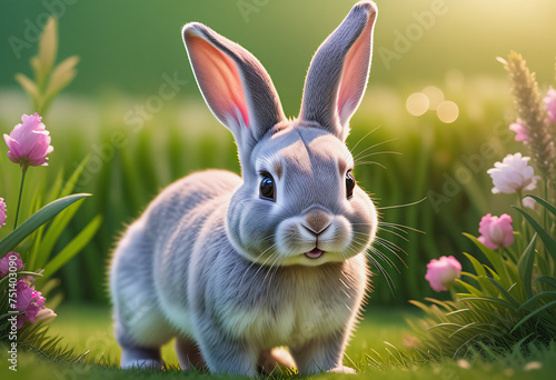 Rabbit in forest background © Anoottotle