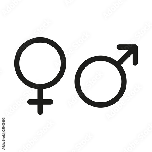 Gender symbol. Female and male icon. Man and woman sign.