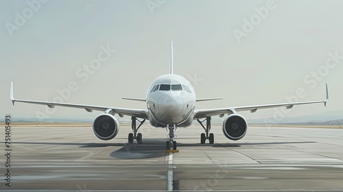 an airplane parked on the tarmac, its engines silent yet exuding a palpable sense of energy and preparation for its imminent journey into the skies.