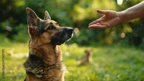 Pet Training and Obedience: A series of images showcasing pets undergoing training and obedience exercises, learning new tricks or commands, demonstrating the importance of positive reinforcement.