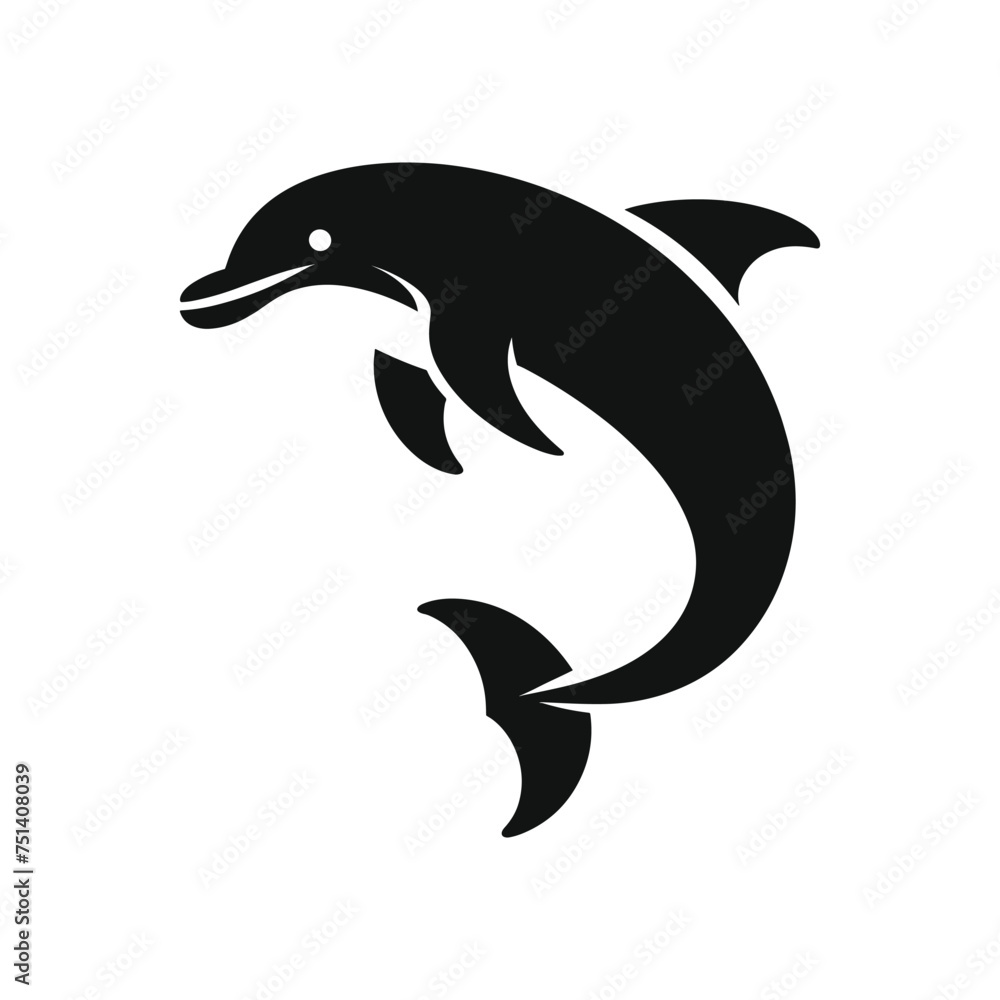 Marine Majesty Dolphin Logo Icon Vector Isolated on a White Background Marine Majesty Dolphin Logo Icon Vector Isolated on a White Background