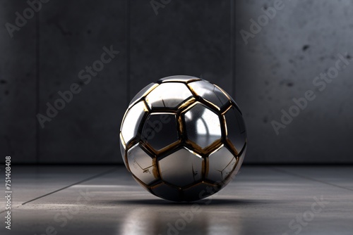 a silver and gold football ball