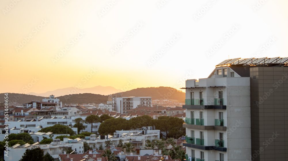 Fototapeta premium Sunset and City