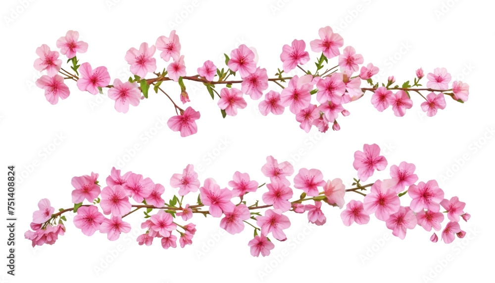 pink blossom border isolated on transparent background cutout pink blossom border isolated on transparent background cutout