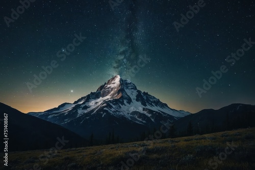 Imagine a starry night sky above a silent mountain © Muh