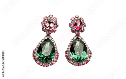 Earrings of Tourmaline Essence isolated on transparent Background