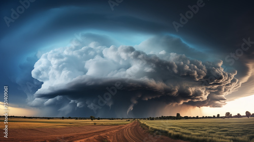 storm clouds over a field