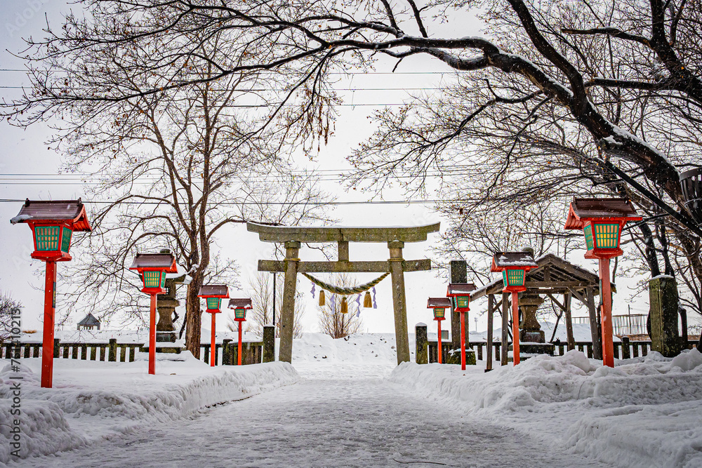 Naklejka premium 石狩八幡神社の風景