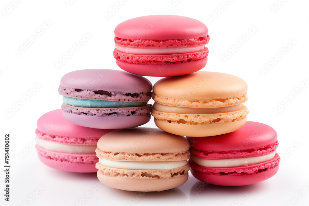 macaron cookies isolated on white background macaron cookies isolated on white background