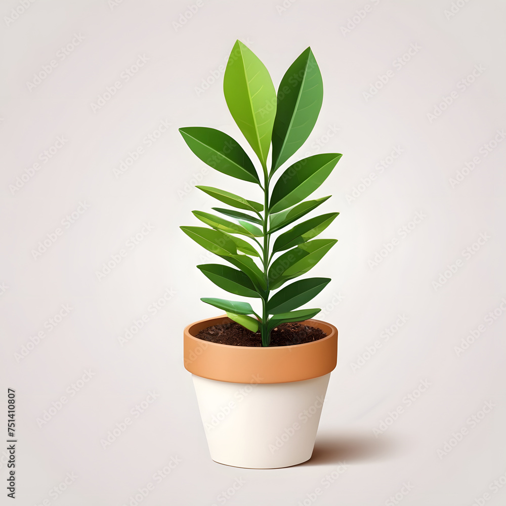 Vector Art Plant with a pot Vector Art Plant with a pot