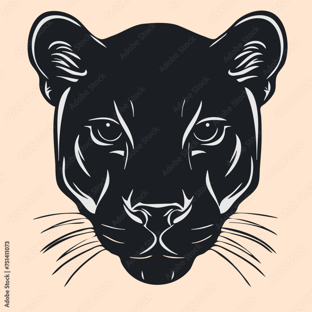 Black and White Cougar (Puma) Outline Silhouette Ornament Vector Art for Logo and Icon, Sketch, Tattoo, Clip Art Black and White Cougar (Puma) Outline Silhouette Ornament Vector Art for Logo and Icon, Sketch, Tattoo, Clip Art