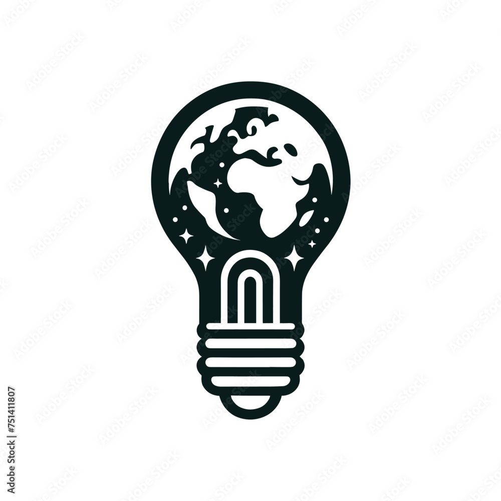 Shine a Light Earth Silhouette Encased in a Bulb for Earth Hour Shine a Light Earth Silhouette Encased in a Bulb for Earth Hour