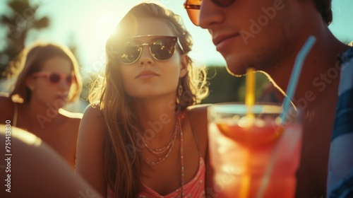 Group of friends on a sunny day, with a few drinks