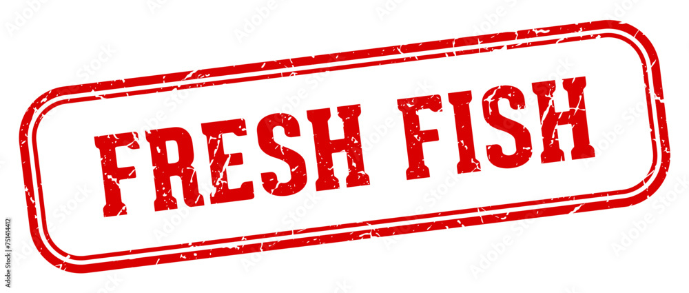 fresh fish stamp. fresh fish rectangular stamp on white background fresh fish stamp. fresh fish rectangular stamp on white background