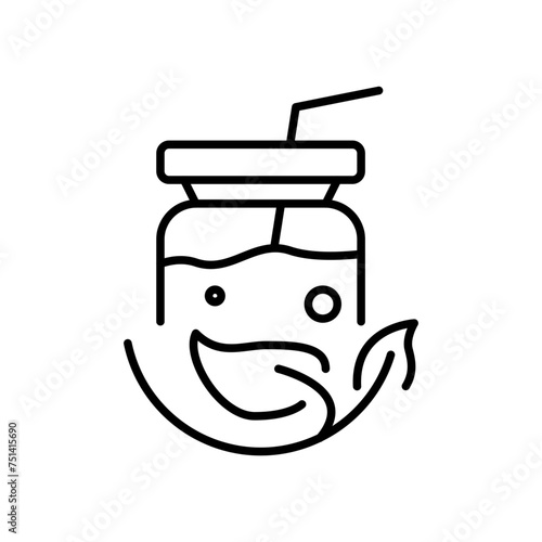 detox smothie outline icon thin vector design good for website or mobile app