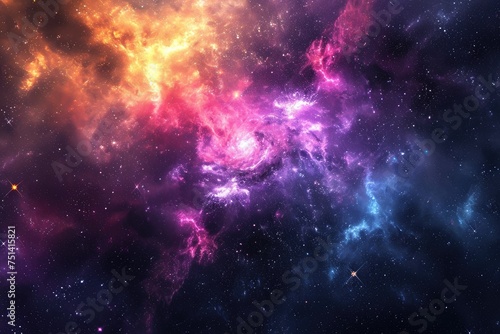 Stunning space backdrop with vibrant colors © realaji