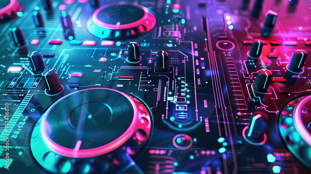 エレクトロニック・ミュージック(音楽機材)の抽象的なイメージ エレクトロニック・ミュージック(音楽機材)の抽象的なイメージ