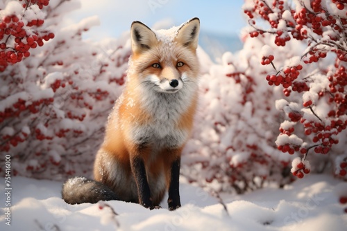 a fox in the snow
