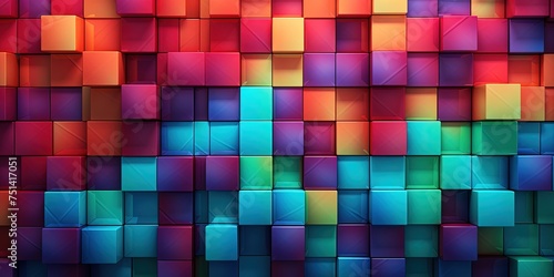 Colorful Blocks Wall Background