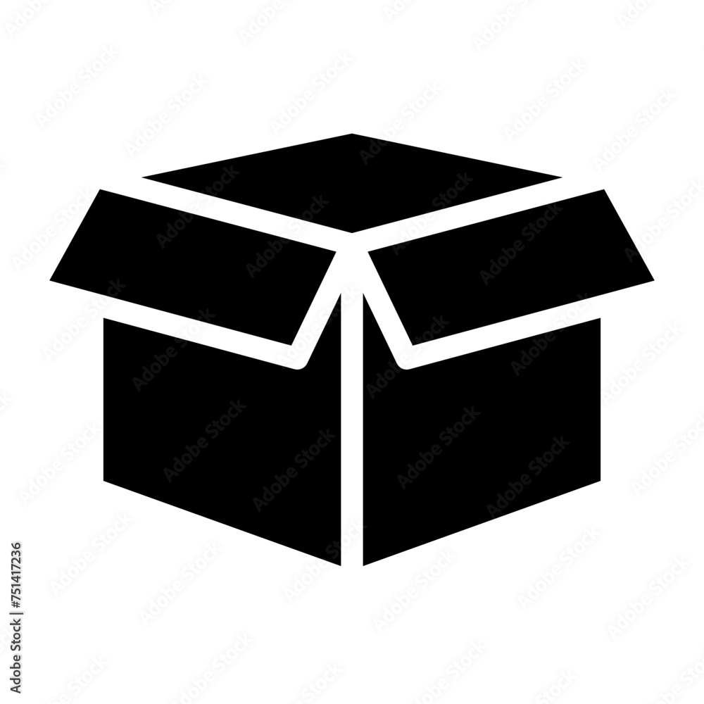 Box icon. Empty open shipping box or unboxing. Carton boxes icon. Stock vector. Vector illustration. Box icon. Empty open shipping box or unboxing. Carton boxes icon. Stock vector. Vector illustration.