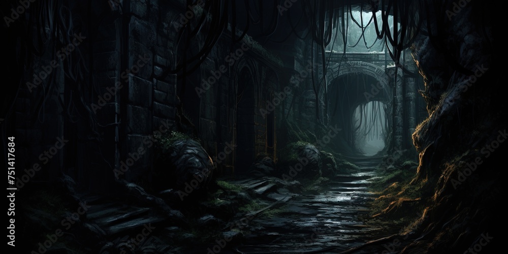 dark and dim secrete entrance. dark and dim secrete entrance.