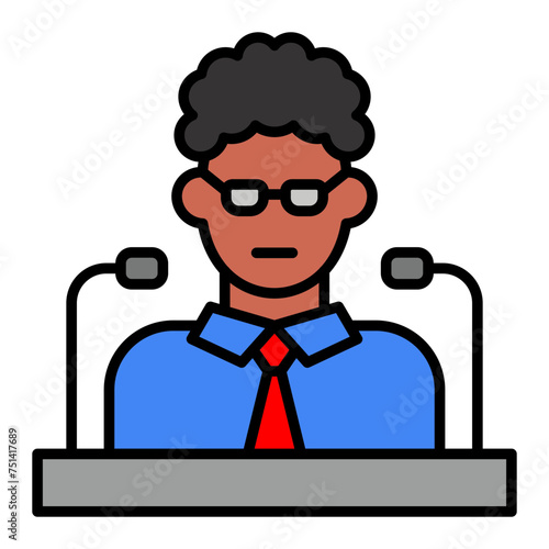   Political line filled icon