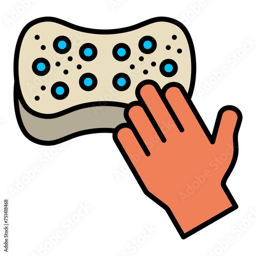   Sponge line filled icon