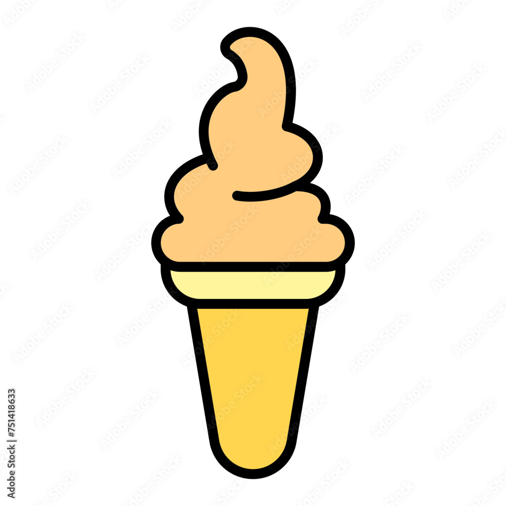 Ice Cream Cone line filled icon Ice Cream Cone line filled icon