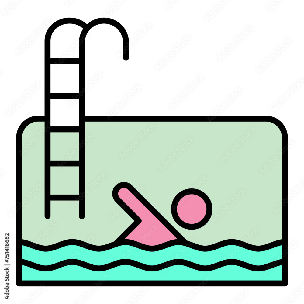 Swimming Lessons line filled icon Swimming Lessons line filled icon