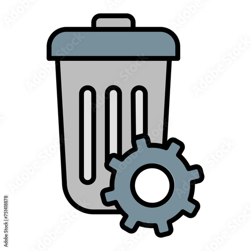   Recycled disposables line filled icon