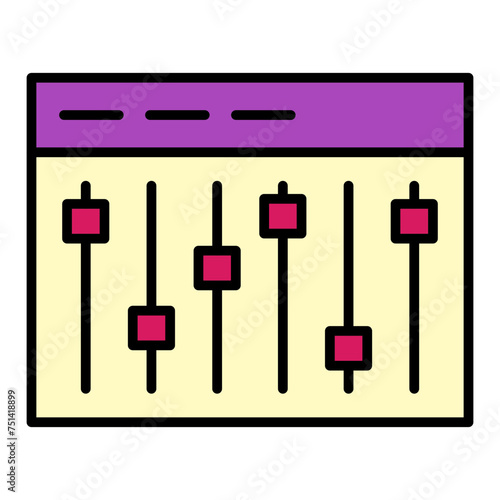   Music Mixing line filled icon