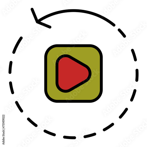   Video Rendering line filled icon
