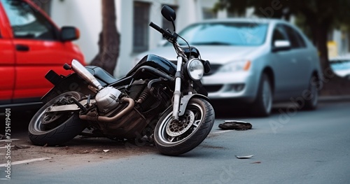 The Grim Scene of a Motorcycle After an On-Road Accident