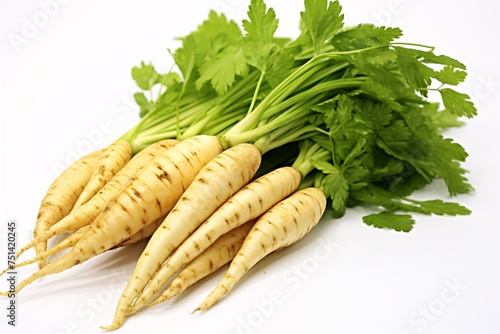 a bunch of parsley root vegetables