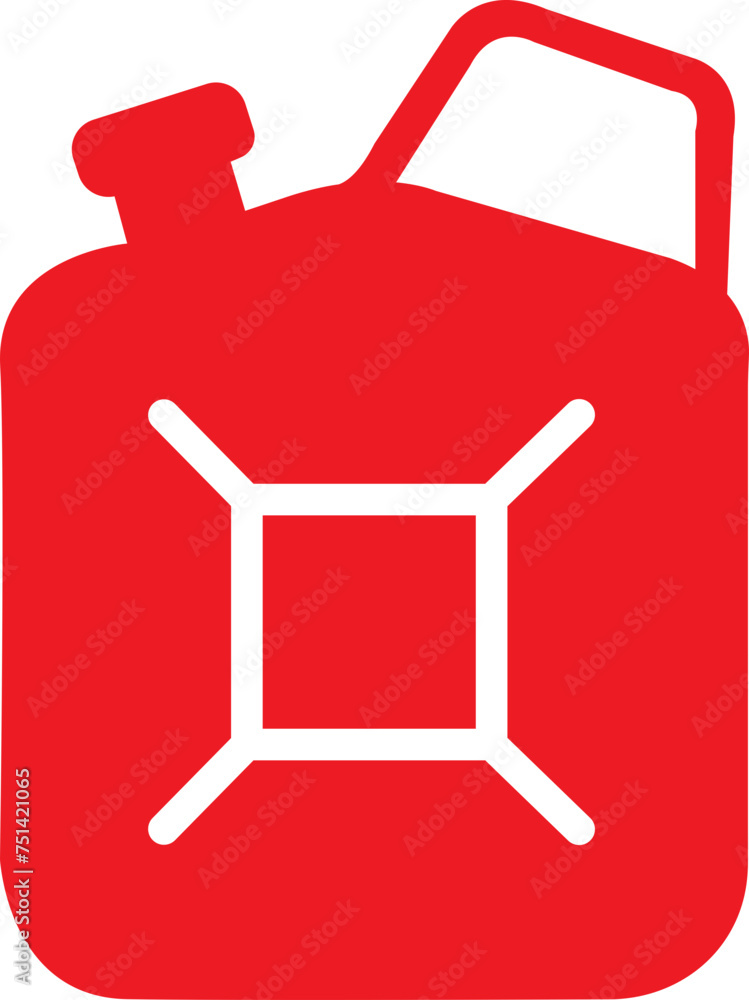 Fuel can icon in Red Fill style. Red handle jerry can icon. Petrol and Gasoline jerry can signs. Car petrol symbol. Gallon. Auto industry vector illustration isolated on transparent background. Fuel can icon in Red Fill style. Red handle jerry can icon. Petrol and Gasoline jerry can signs. Car petrol symbol. Gallon. Auto industry vector illustration isolated on transparent background.