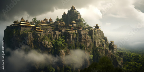 Stone City In Eastern Ancient Style Sits Atop Mountain © Ievgen Skrypko