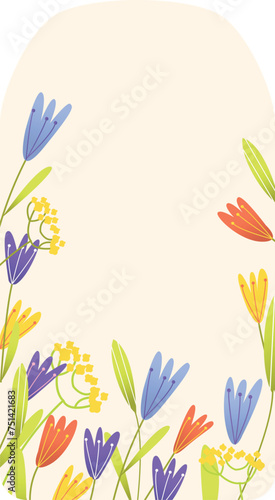Wedding floral tag vector illustration. Template vintage greeting design flow...
