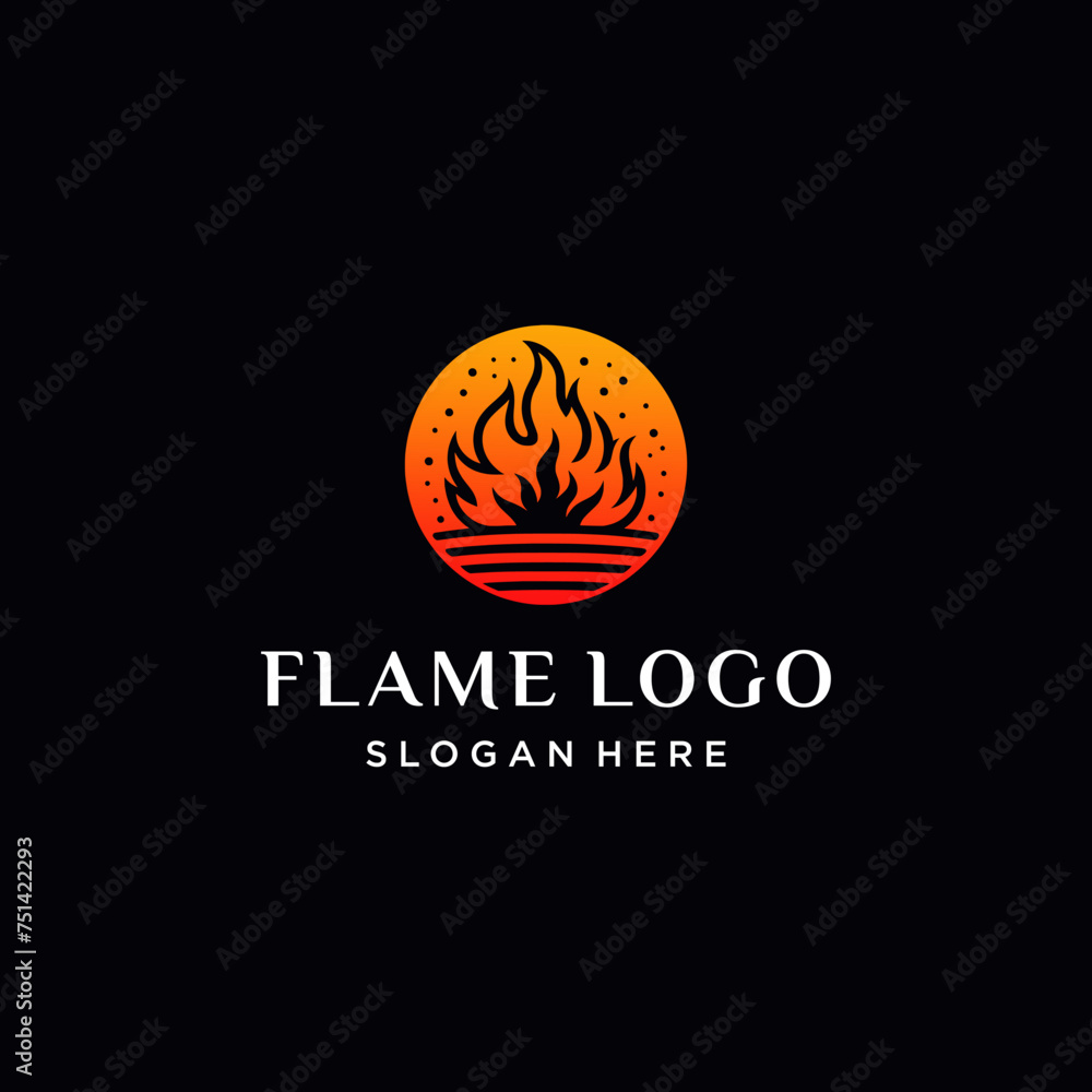 flame colorful logo vector
