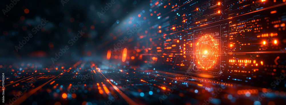 Abstract background with glowing lights technology red and blue light, banner cover future technology copy space Abstract background with glowing lights technology red and blue light, banner cover future technology copy space