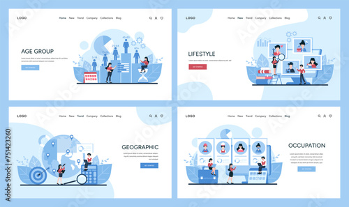 Market Segmentation web banners set